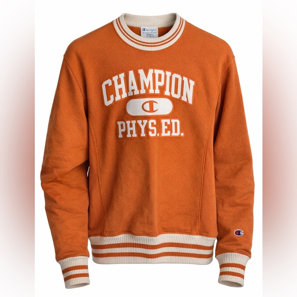 Champion Other - Champion Reverse Weave “Champion Phys Ed” Orange Crewneck Sweatshirt Sz S